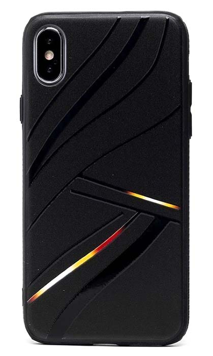 Чехол - накладка для iPhone X / XS силикон Black Lines