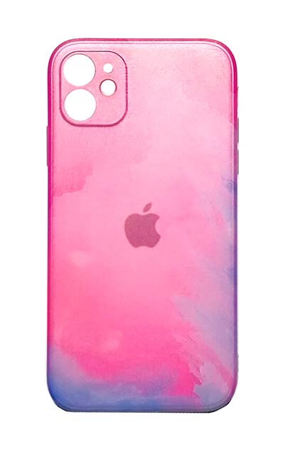 Чехол - накладка для iPhone 11 силикон Gouache Glass Magenta