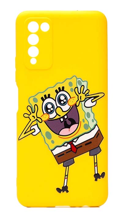 Чехол - накладка для Honor 10X Lite силикон Funny Spongebob yellow