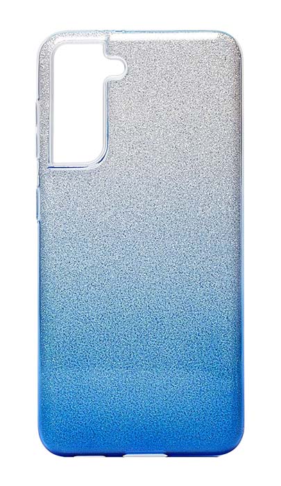 Чехол - накладка для Samsung S21 Plus силикон Gradient Tinsel Blue