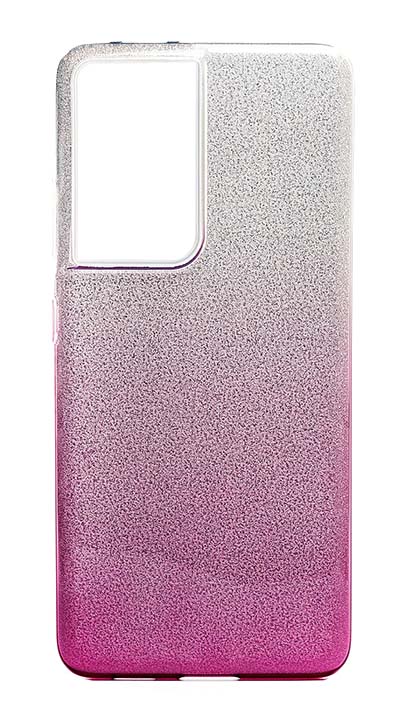 Чехол - накладка для Samsung S21 Ultra силикон Gradient Tinsel Purple