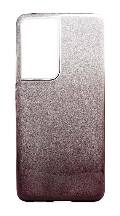 Чехол - накладка для Samsung S21 Ultra силикон Gradient Tinsel Black
