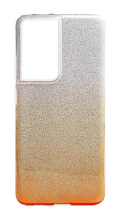 Чехол - накладка для Samsung S21 Ultra силикон Gradient Tinsel Gold