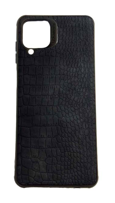 Чехол - накладка для Samsung A12 / M12 силикон Crocodile Skin Black