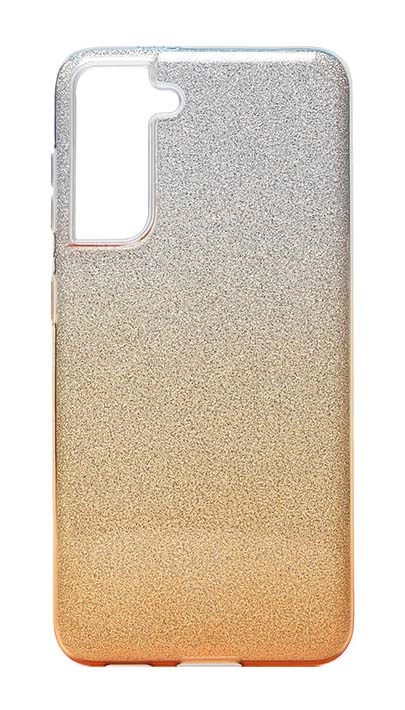 Чехол - накладка для Samsung S21 Plus силикон Gradient Tinsel Gold