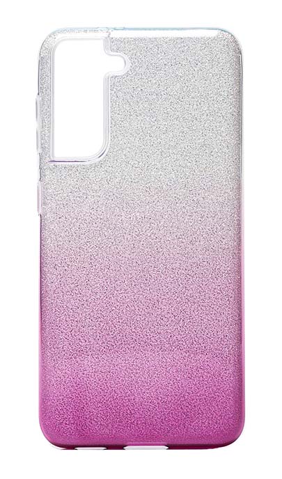 Чехол - накладка для Samsung S21 силикон Gradient Tinsel Purple