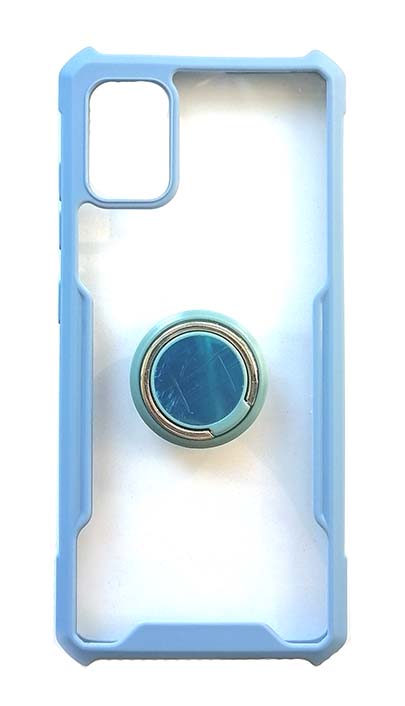 Чехол - накладка для Samsung A51 пластик Matt Thin TPU Sky Blue + Ring