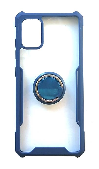 Чехол - накладка для Samsung A51 пластик Matt Thin TPU Dark Blue + Ring