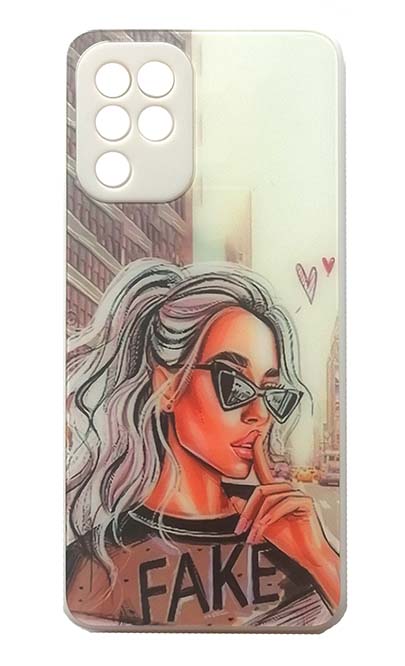 Чехол - накладка для Samsung A22 / M22 / M32 силикон Glass Fashion Girl