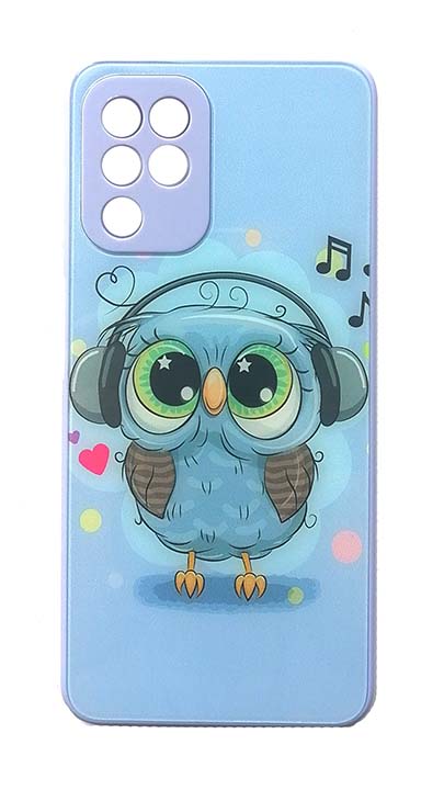 Чехол - накладка для Samsung A22 / M22 / M32 силикон Glass Cute Owl
