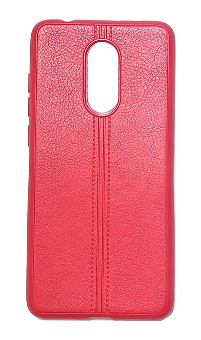 Чехол - накладка для Xiaomi Redmi 5 силикон Leatherette lines Red
