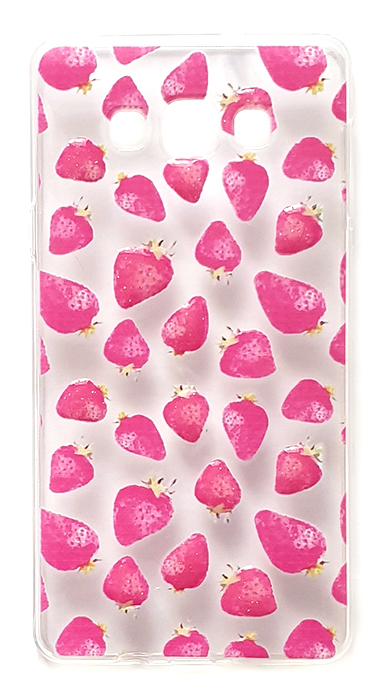 Чехол - накладка для Samsung A7 (2015) силикон Strawberry
