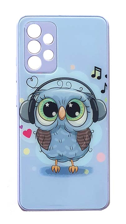 Чехол - накладка для Samsung A32 силикон Glass Cute Owl