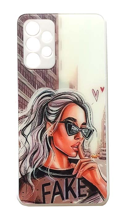 Чехол - накладка для Samsung A52 / A52s силикон Glass Fashion Girl