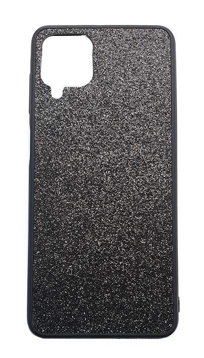 Чехол - накладка для Samsung A12 / M12 силикон Glitter Black