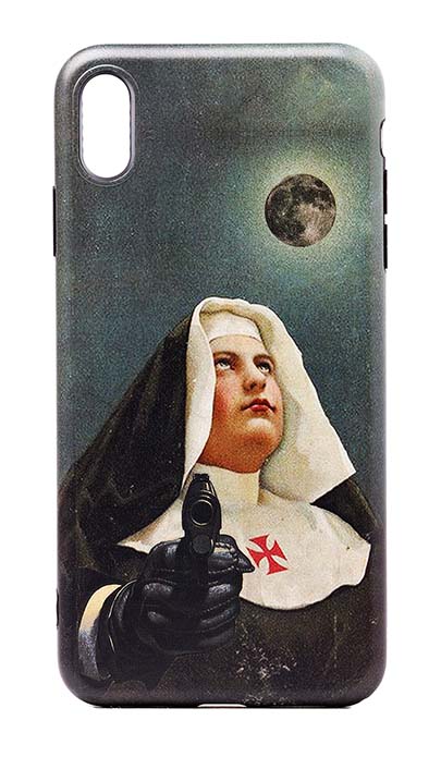 Чехол - накладка для iPhone X / XS силикон Nun with Guns №2