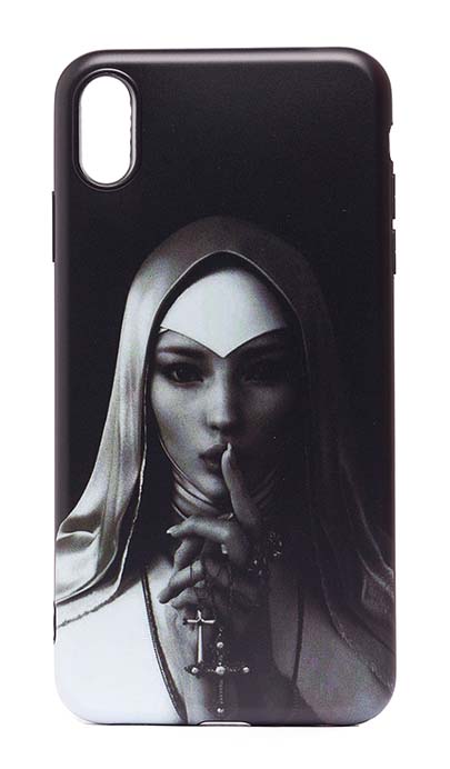 Чехол - накладка для iPhone X / XS силикон Nun with a Cross №2