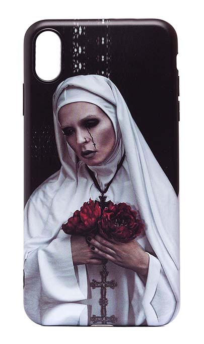 Чехол - накладка для iPhone X / XS силикон Nun with Flowers