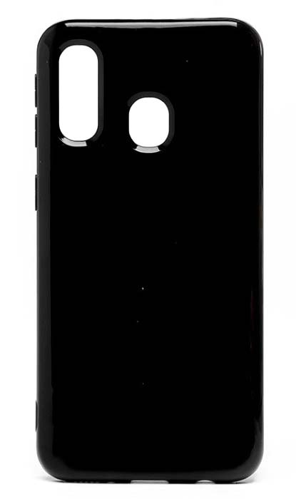 Чехол - накладка для Samsung A20 / A30 силикон Gloss Black
