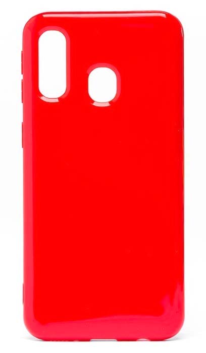 Чехол - накладка для Samsung A20 / A30 силикон Gloss Red