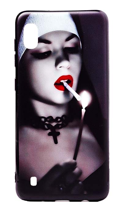 Чехол - накладка для Samsung A10 силикон Nun with a Cigarette