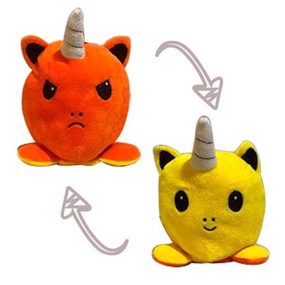 Мягкая игрушка двухсторонний единорог перевертыш (yellow / orange)