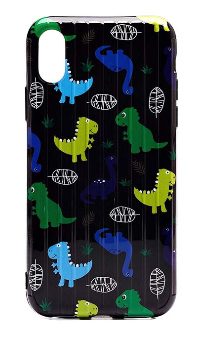 Чехол - накладка для iPhone X / XS силикон Dinosaurs