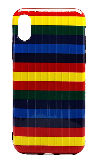 Чехол - накладка для iPhone X / XS силикон Multicolored Lines